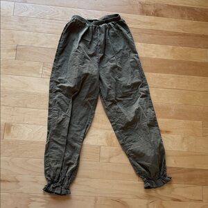 Sonderhaus XS/S olive green cotton pants “Romeo” style